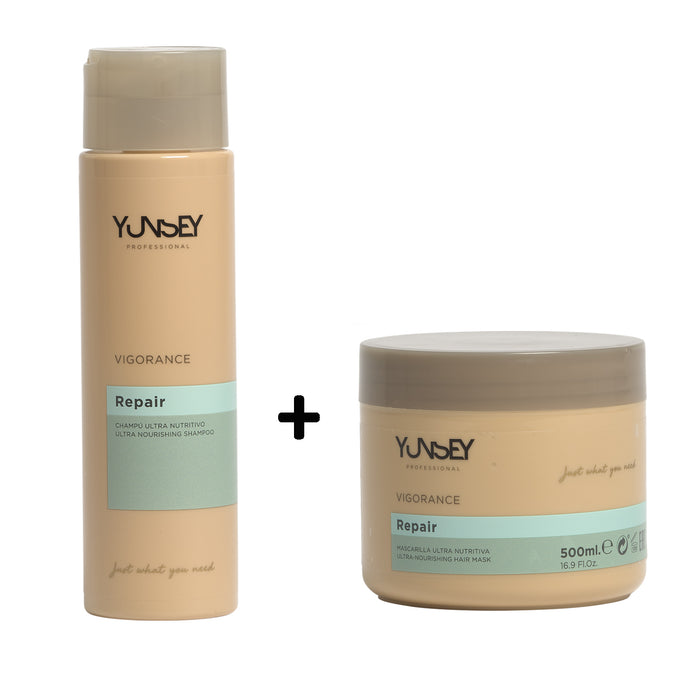 Duo pour cheveux Déshydratés shampoing + masque YUNSEY