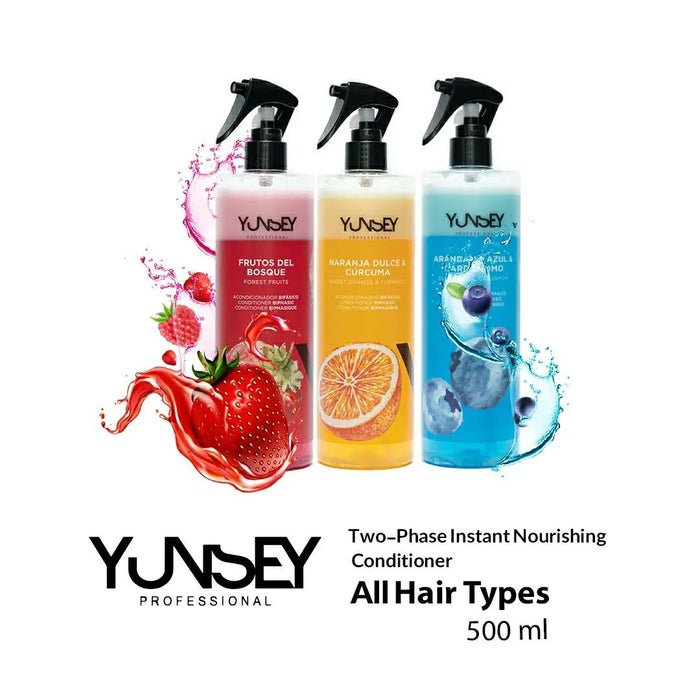 Spray instantané 2 phases pour cheveux aux extraits d'Orange et Curcuma 500 ml - YUNSEY