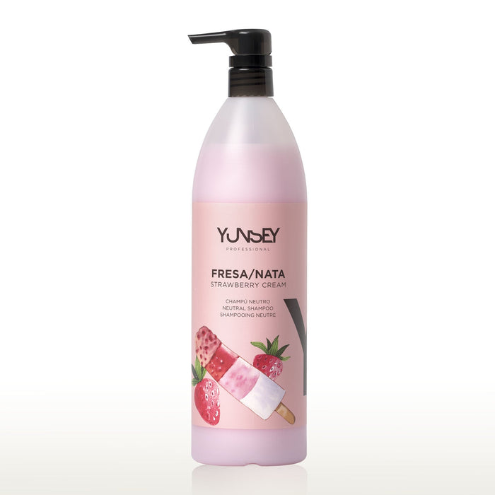 Shampoing neutre pour tous types de cheveux parfum Fraise 1000 ml - YUNSEY