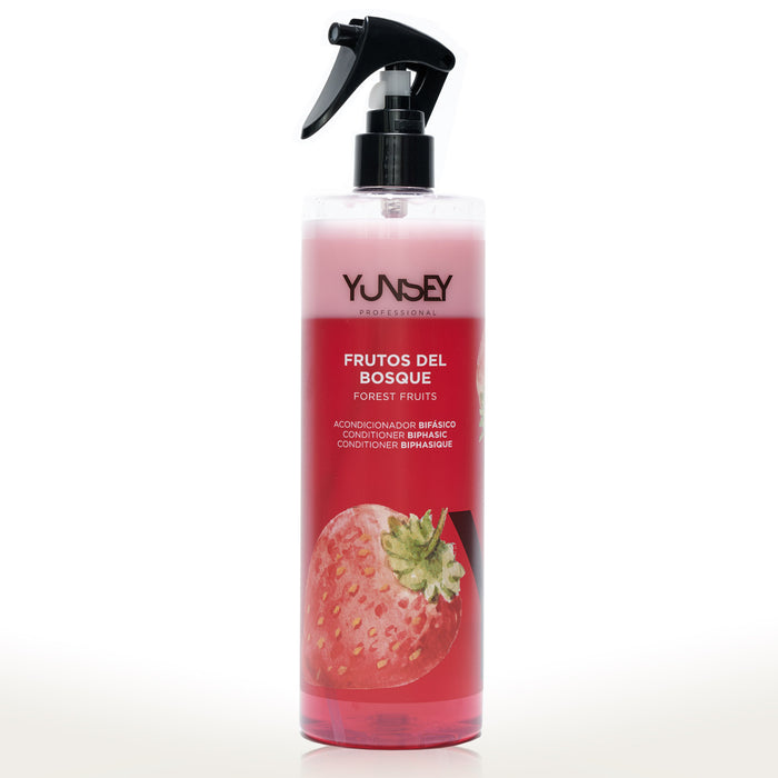 Trio pour cheveux secs shampoing + masque + spray démêlant Aromatique YUNSEY Parfum FRAISE et fruits des bois